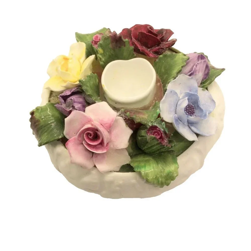 Aynsley Floral China Taper Candle Holder